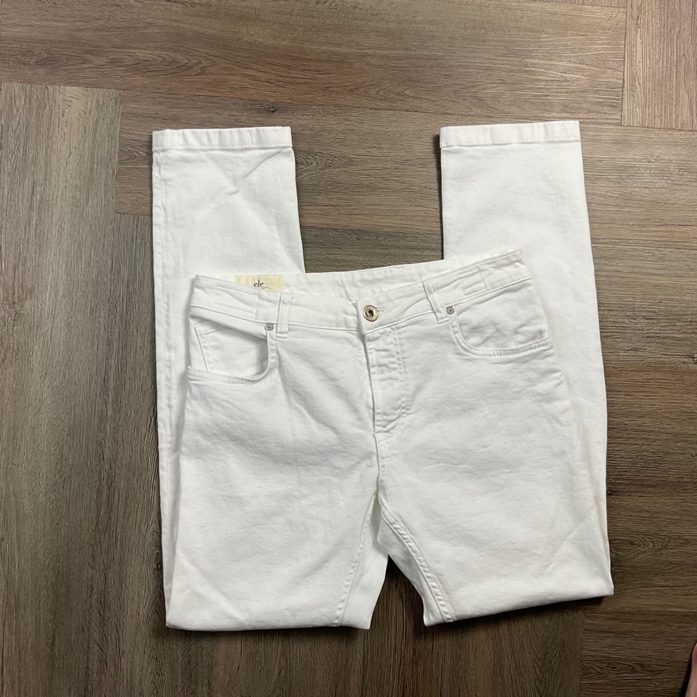 Eleventy Cotton Stretch Slim Straight Leg Jeans Womens 32 White Made In Italy
